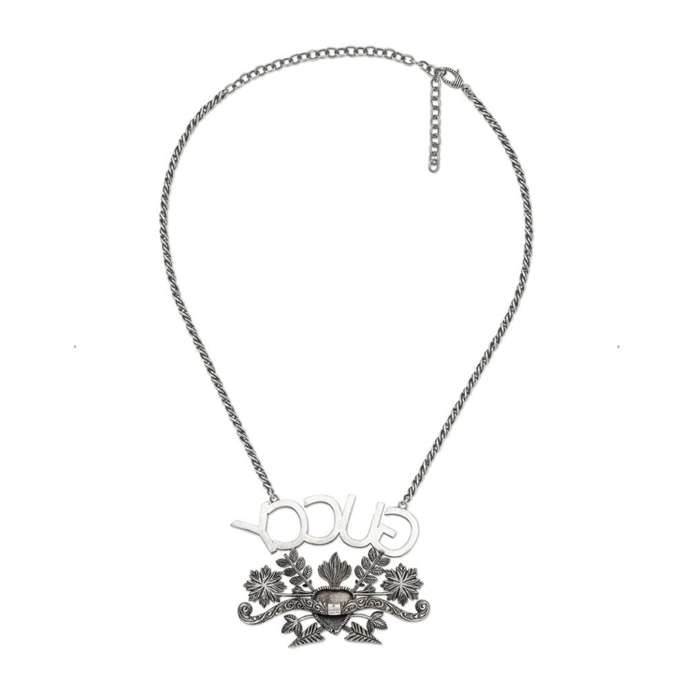 Gucci GUCCY Crystal Necklace in Silver NEW IN BOX - Picture 3 of 8